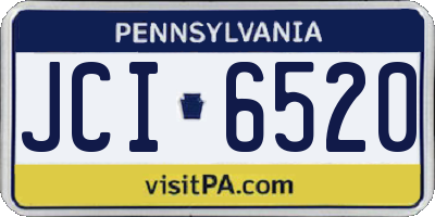 PA license plate JCI6520