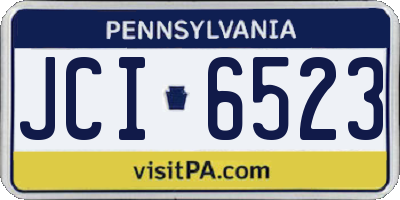 PA license plate JCI6523