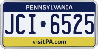 PA license plate JCI6525