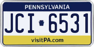 PA license plate JCI6531