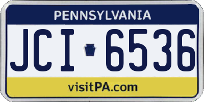 PA license plate JCI6536