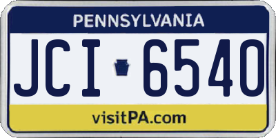 PA license plate JCI6540