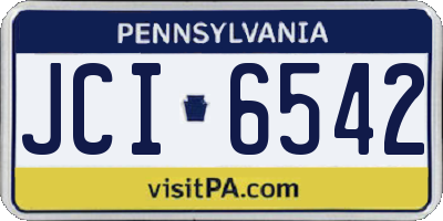PA license plate JCI6542