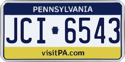 PA license plate JCI6543