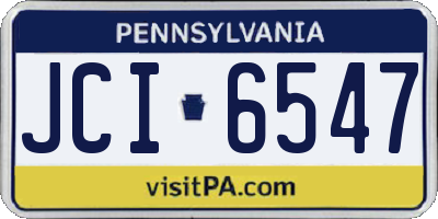 PA license plate JCI6547