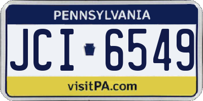 PA license plate JCI6549