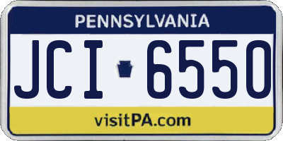 PA license plate JCI6550