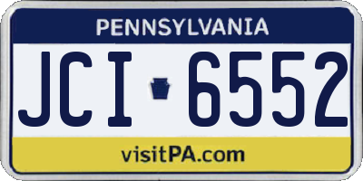 PA license plate JCI6552