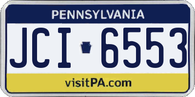 PA license plate JCI6553