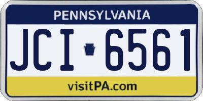 PA license plate JCI6561
