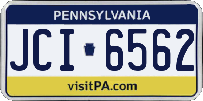 PA license plate JCI6562