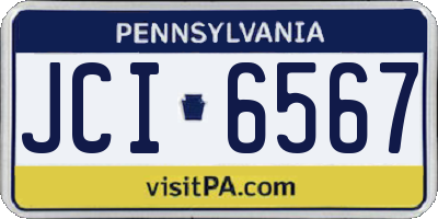 PA license plate JCI6567