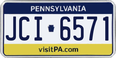 PA license plate JCI6571