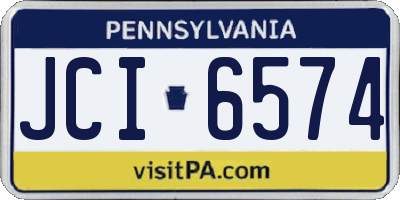 PA license plate JCI6574