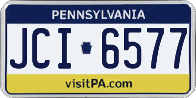 PA license plate JCI6577