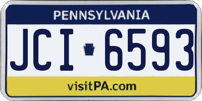 PA license plate JCI6593