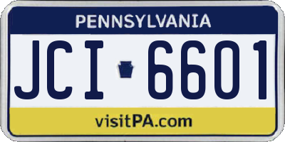 PA license plate JCI6601