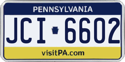 PA license plate JCI6602