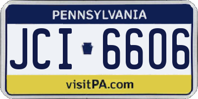 PA license plate JCI6606