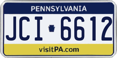 PA license plate JCI6612