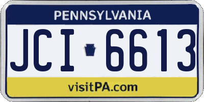 PA license plate JCI6613