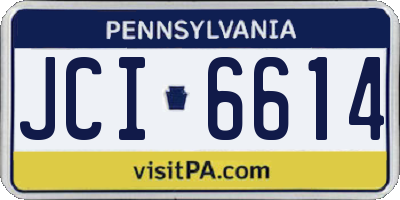 PA license plate JCI6614