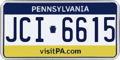 PA license plate JCI6615