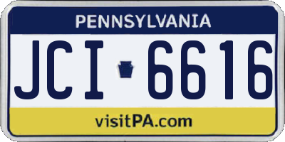 PA license plate JCI6616