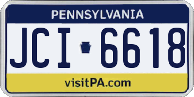 PA license plate JCI6618