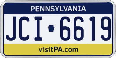 PA license plate JCI6619