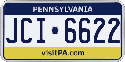 PA license plate JCI6622