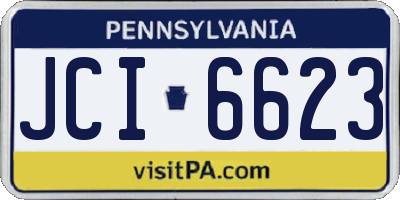 PA license plate JCI6623