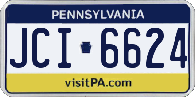 PA license plate JCI6624