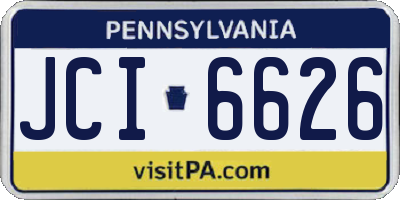 PA license plate JCI6626