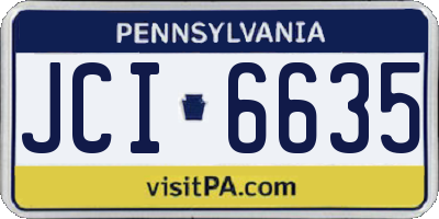 PA license plate JCI6635