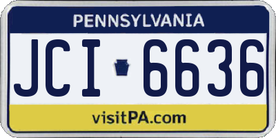 PA license plate JCI6636