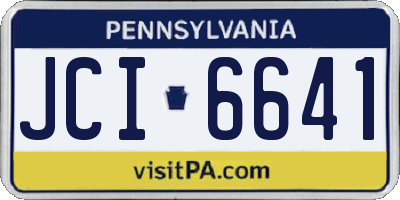 PA license plate JCI6641