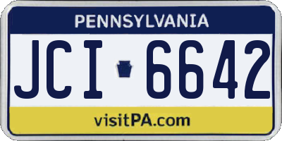 PA license plate JCI6642