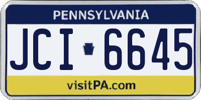 PA license plate JCI6645
