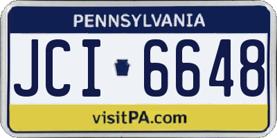 PA license plate JCI6648
