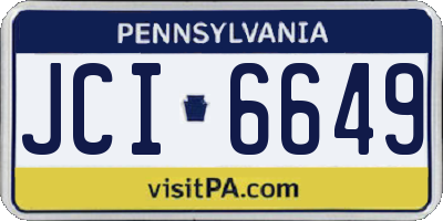 PA license plate JCI6649