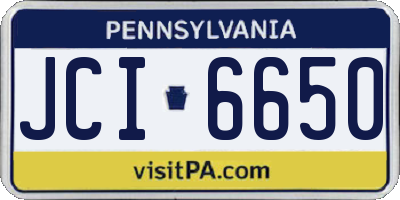 PA license plate JCI6650
