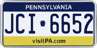 PA license plate JCI6652