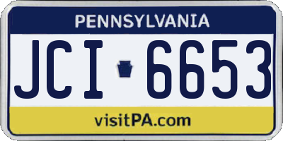 PA license plate JCI6653