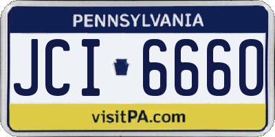 PA license plate JCI6660