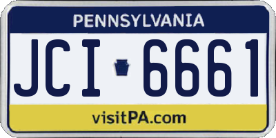 PA license plate JCI6661