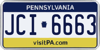 PA license plate JCI6663