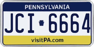 PA license plate JCI6664