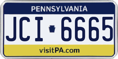 PA license plate JCI6665