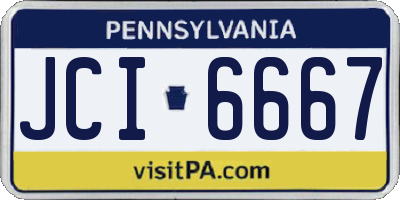 PA license plate JCI6667
